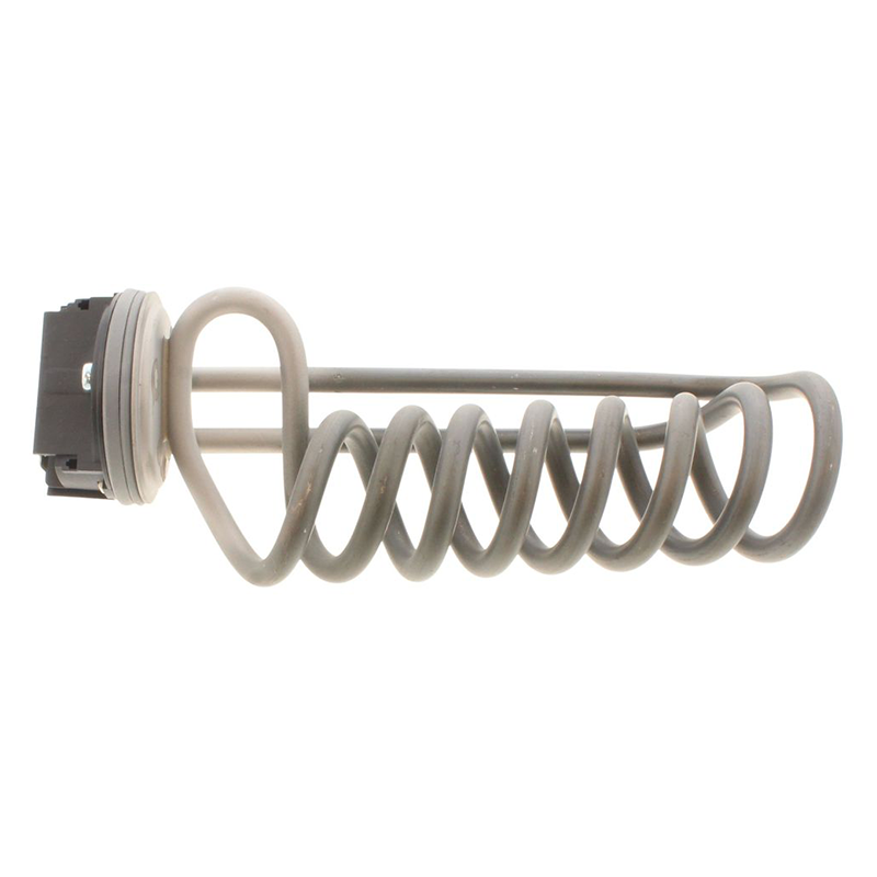 Coiled heating element on a white background