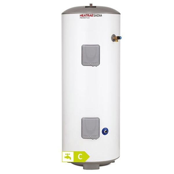 White water heater with Heatrae Sadia branding on a white background