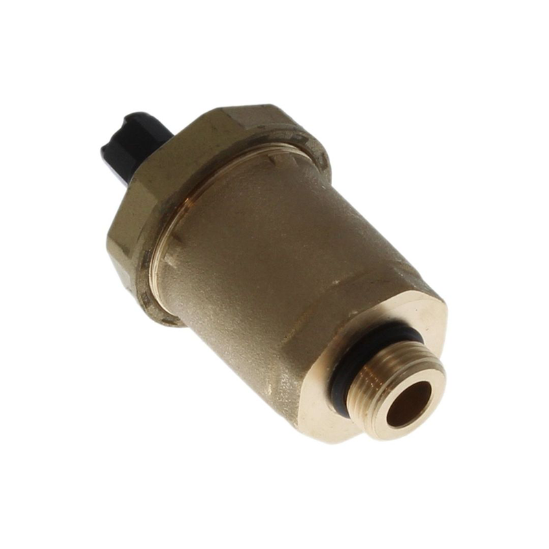 Brass plumbing component on a white background