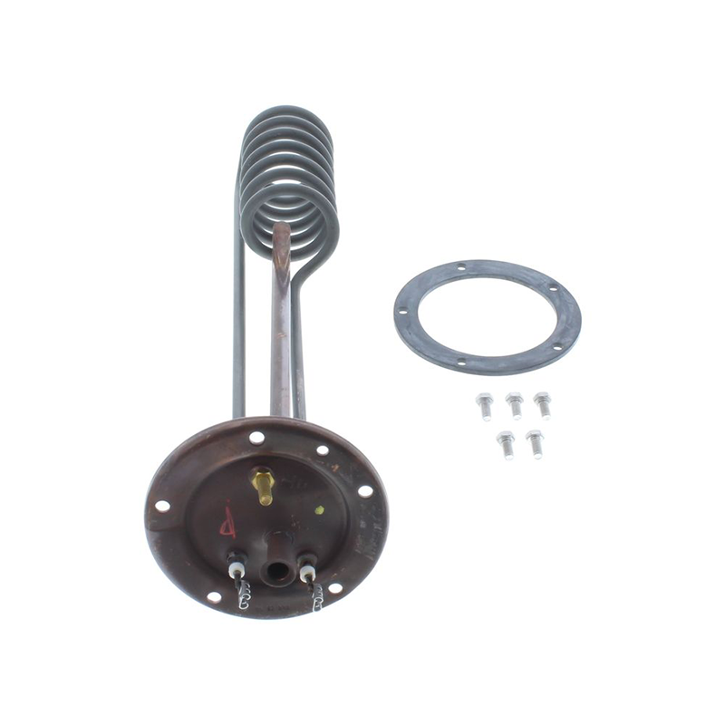 Heating element with mounting ring and screws on a white background