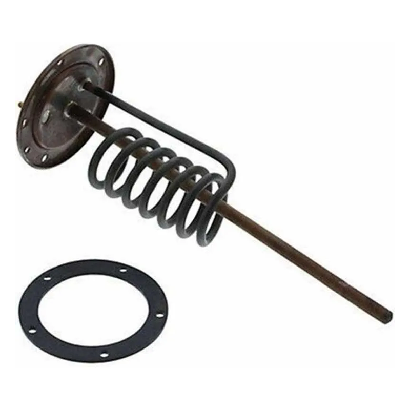 Coil spring and metal flange on a white background