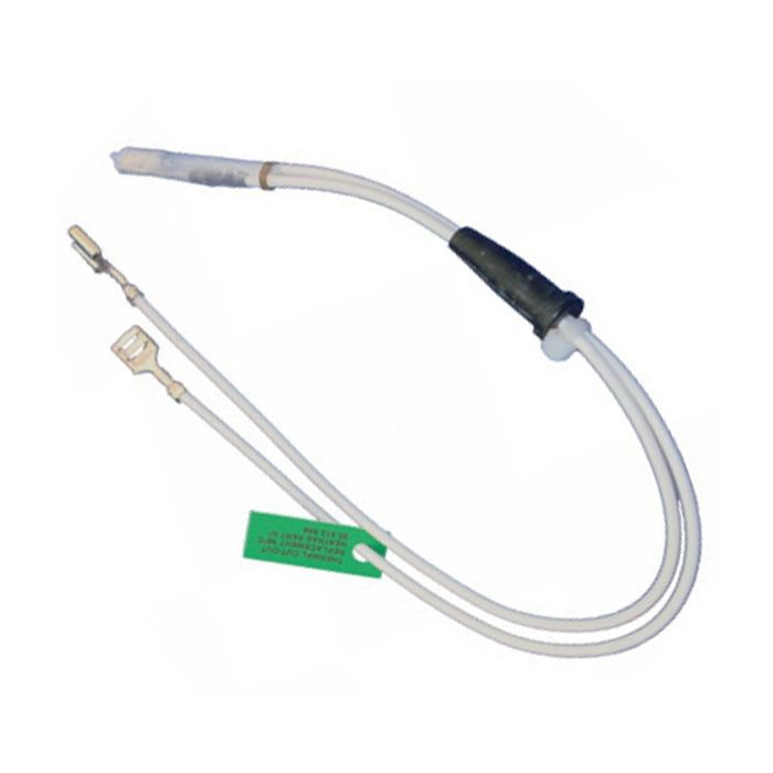 Mechanical cable with connectors on a white background