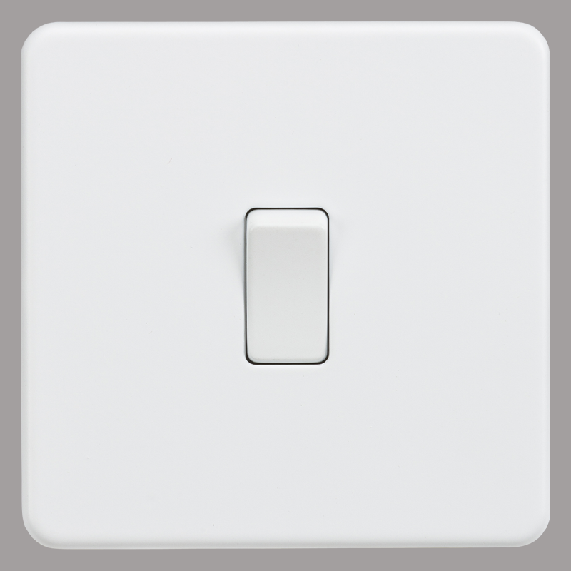 White isolator switch on a grey background