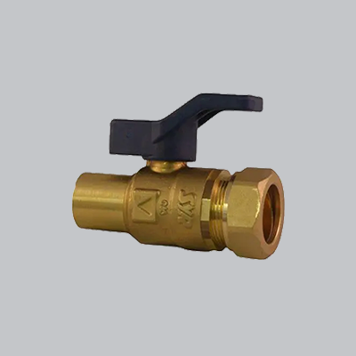 an isolation valve and a drain valve on a white background