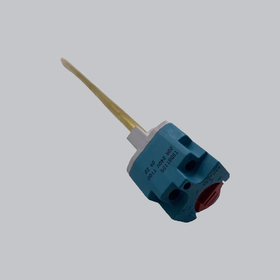 image of 3 different immersion heaters and a thermostat against a white background