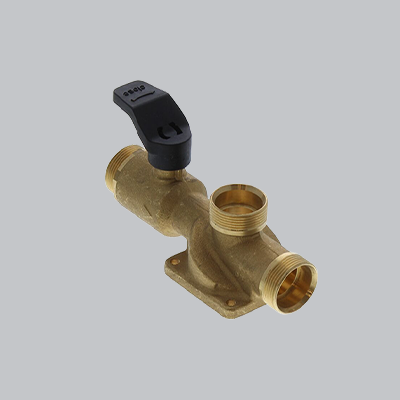 A couple of water heating valves on a white background