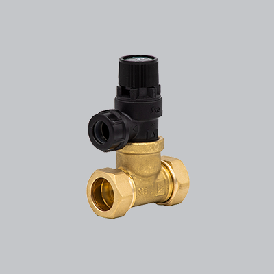 A couple of safety and relief valves on a white background