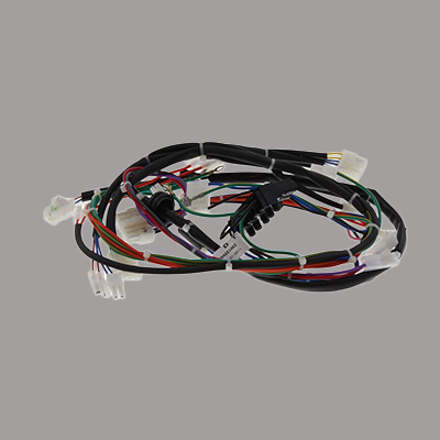 A water heater harness on a light grey background