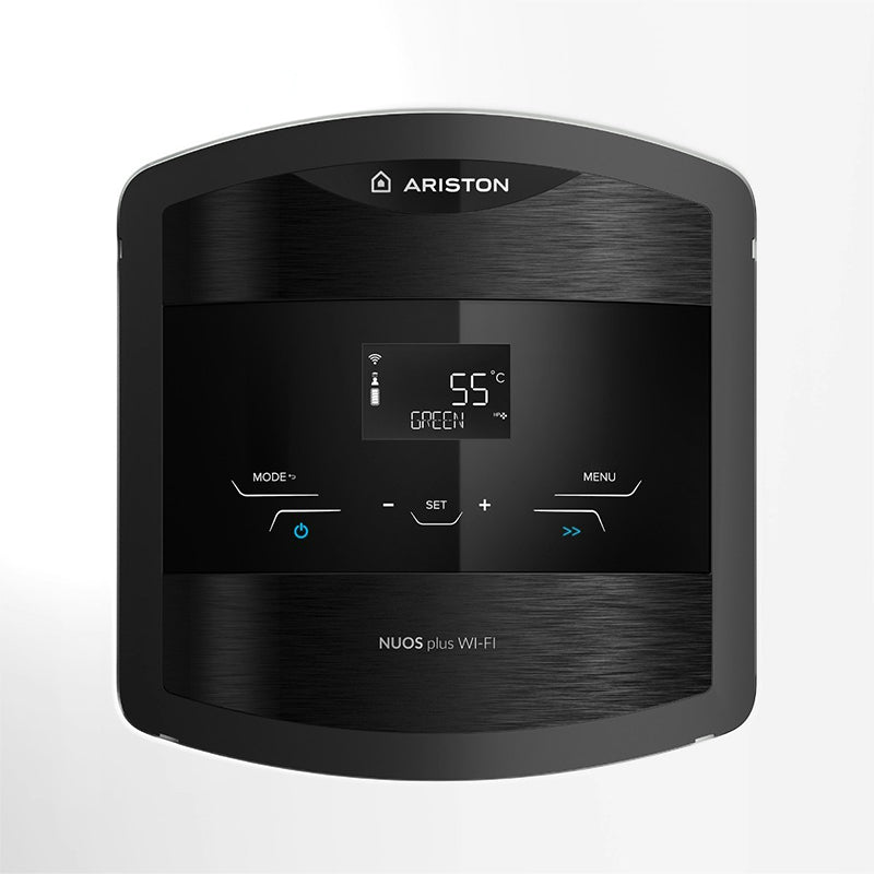 Ariston Nuos Plus Wifi digital display on a white background