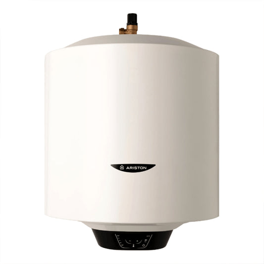 White water heater with Ariston logo on a white background