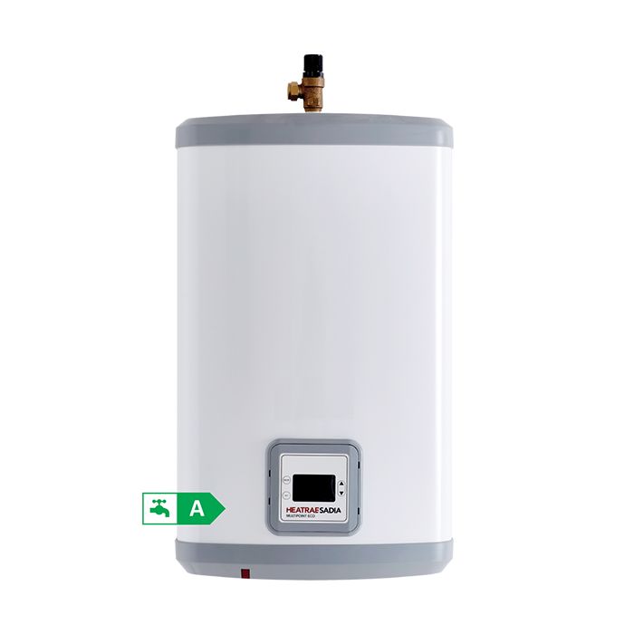 White water heater with Heatrae Sadia brand logo on a white background