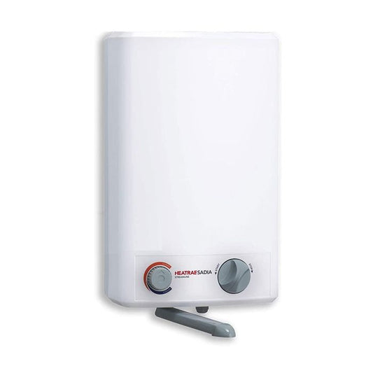 White water heater with brand logo on a white background