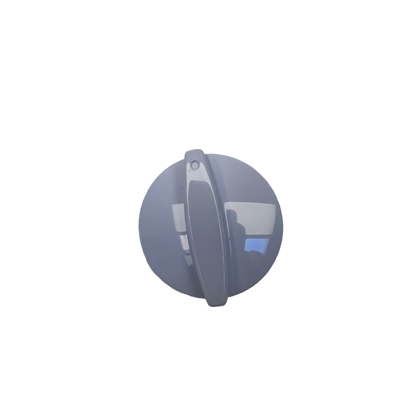 Round plastic knob on a white background