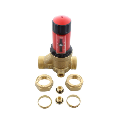 Heatrae Sadia 95605105 3.5-Bar 28mm Pressure Reducing Valve on a white background