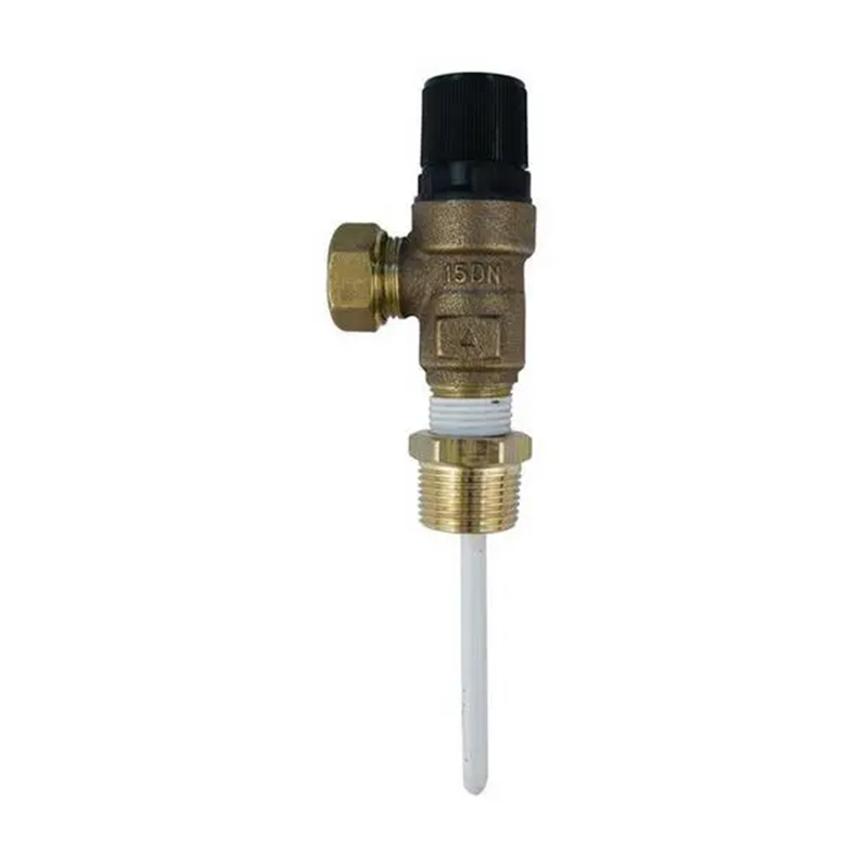 a 10 bar pressure relief valve with a black knob on a white background