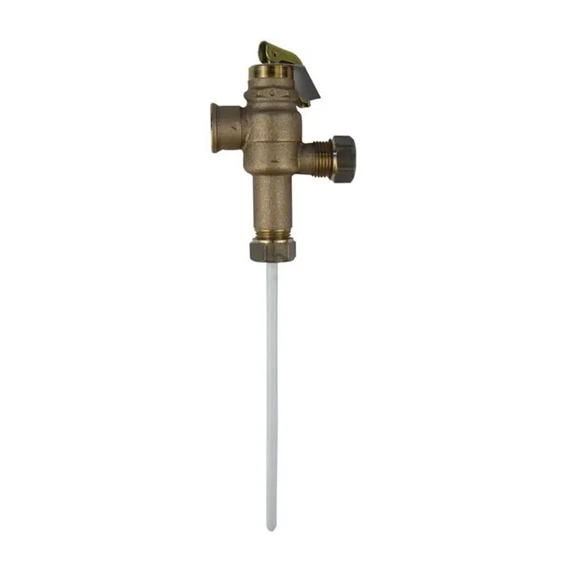 Brass valve with white spout on a white background