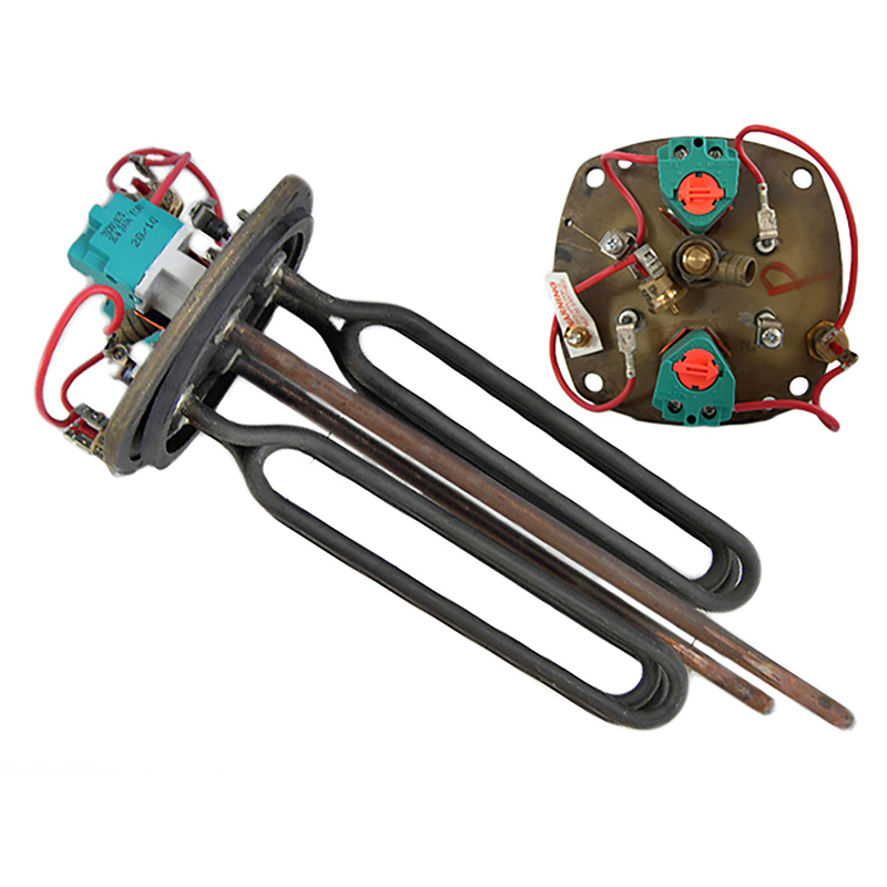 Electrical heating element with wiring on a white background