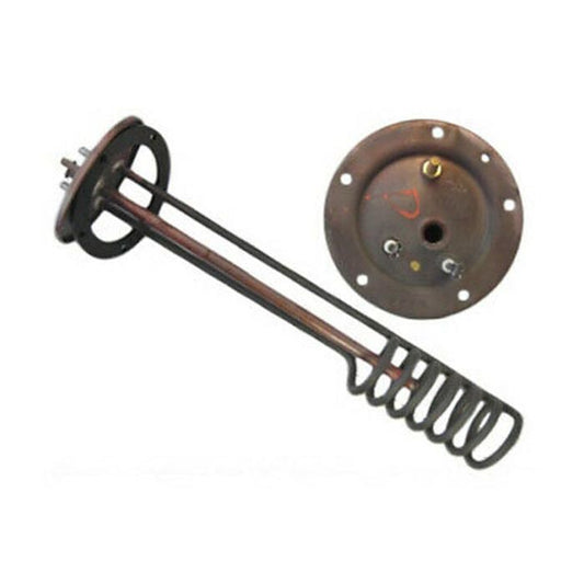 Metal heating element on a white background