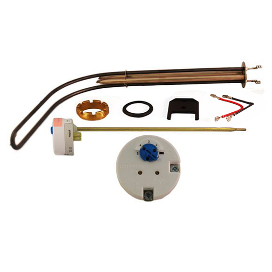 Set of plumbing components on a white background