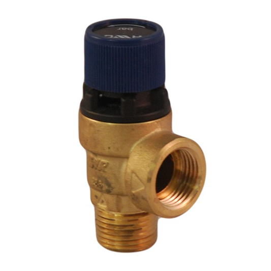 Brass valve with blue cap on a white background