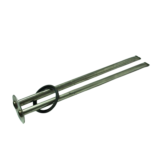 metal twin sensor pocket for water heater on a white background