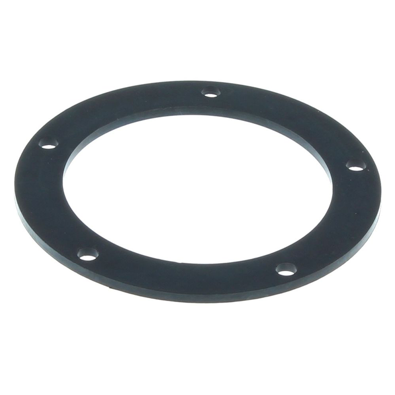 Black rubber gasket on a white background