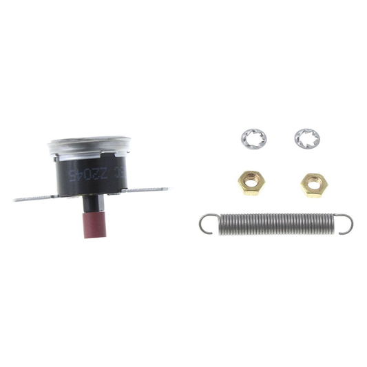 Mechanical parts including a piston, springs, and washers on a white background