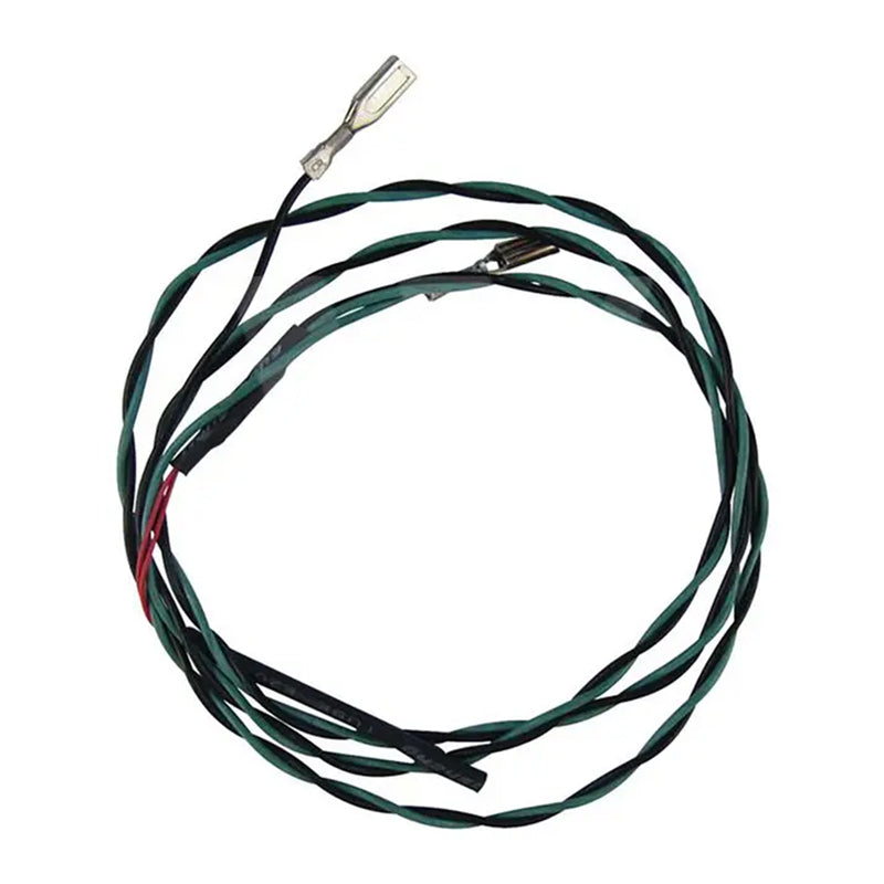 Coiled green wire with connectors on a white background