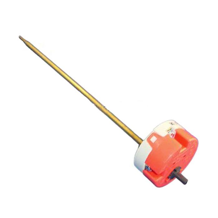 Red and gold mechanical component on a white background