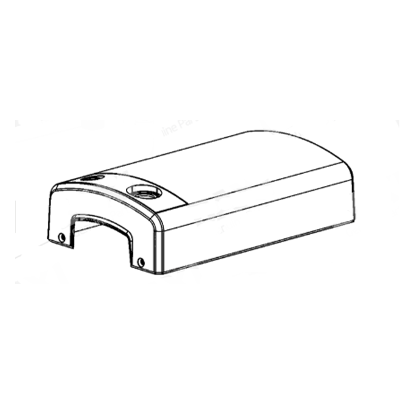 Line drawing of a Heatrae Sadia Streamline water heater front cover on a white background