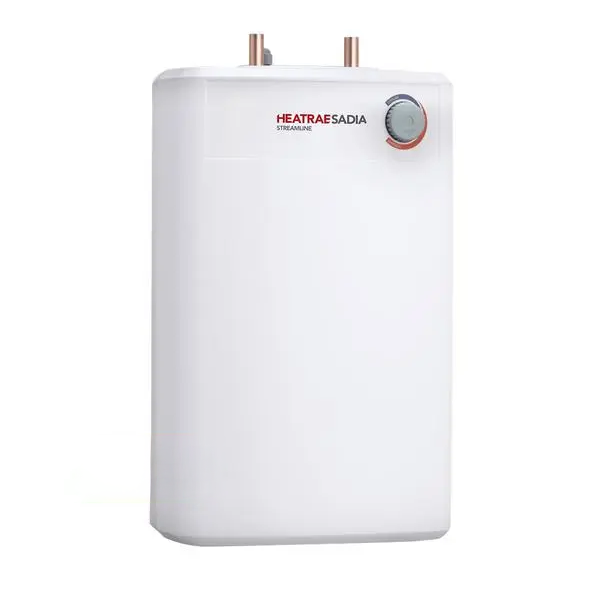 White water heater with Heatrae Sadia branding on a white background