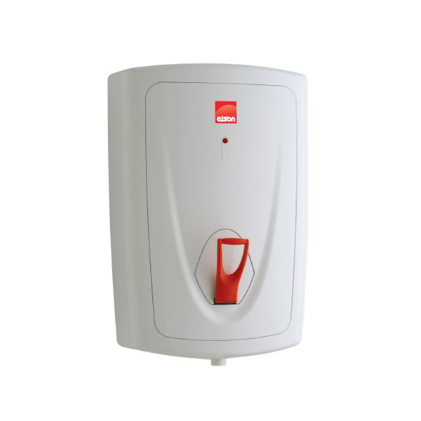 White and red water dispenser on a white background