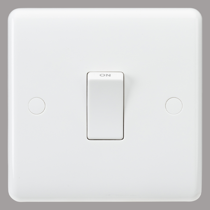 White isolator switch on a grey background
