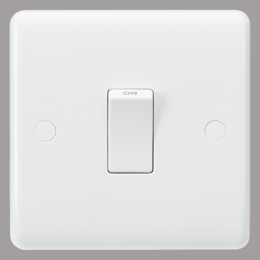 White isolator switch on a grey background