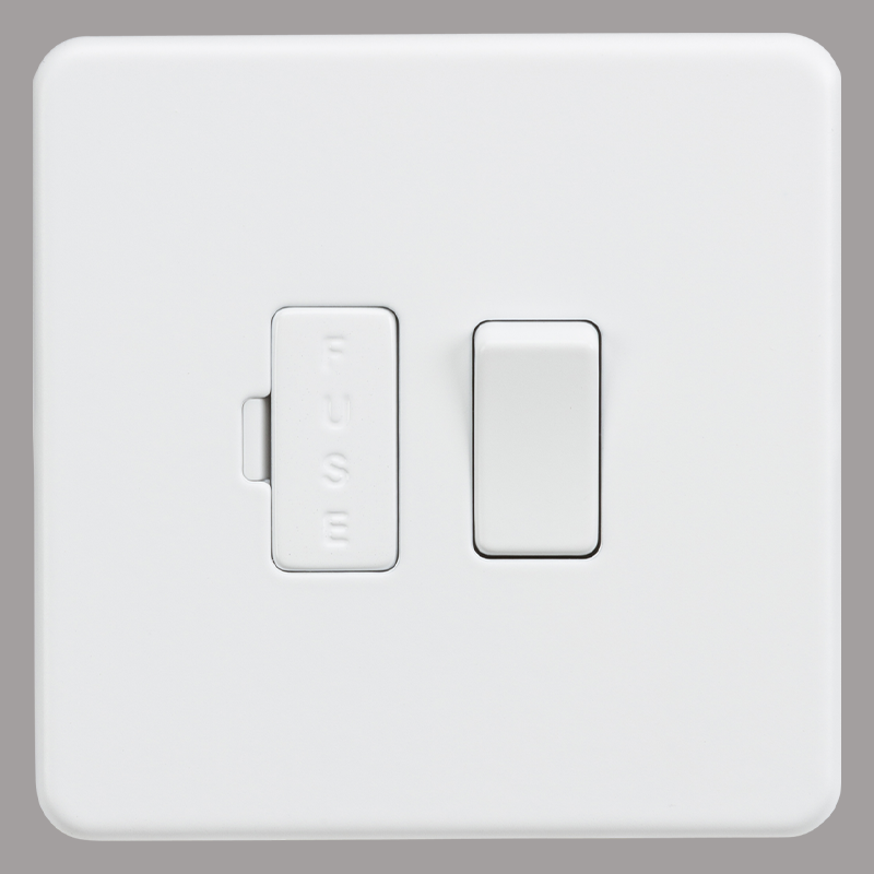 White light switch panel with two switches on a gray background