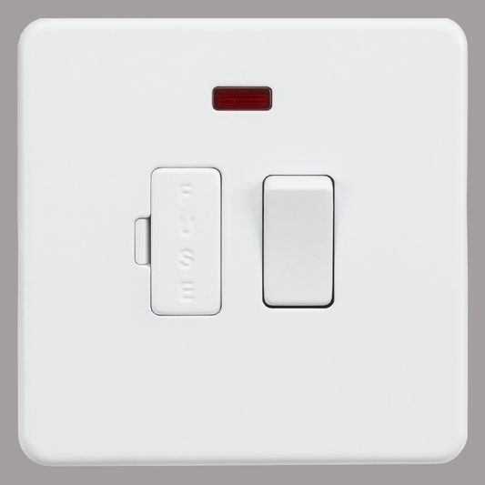 White light switch with red indicator on a gray background