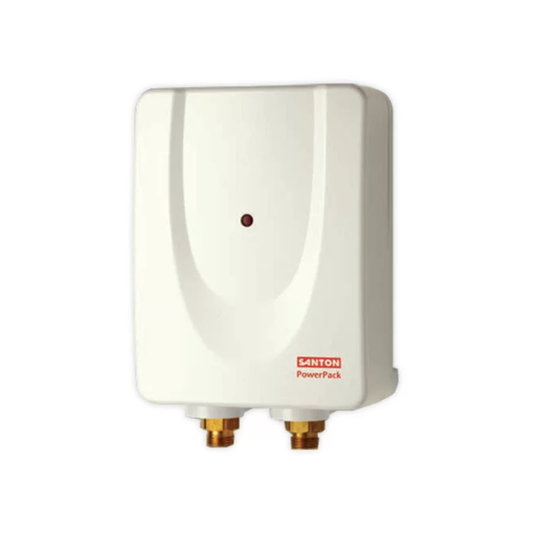 White water heater with Santon branding on a white background